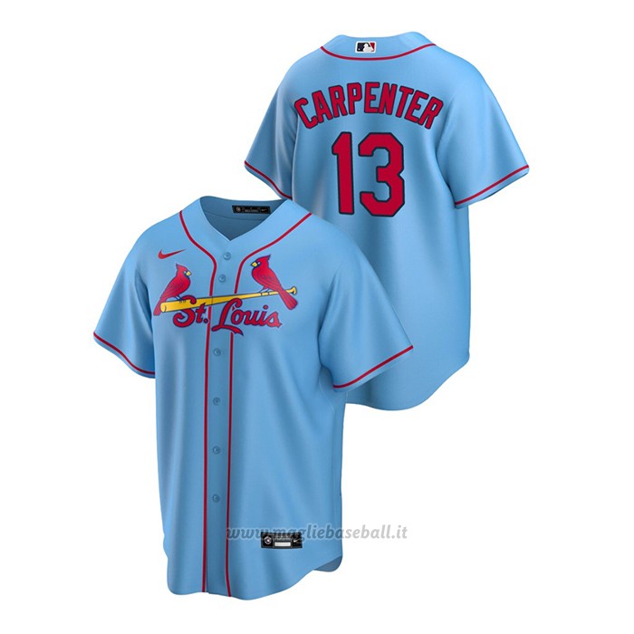 Maglia Baseball Uomo St. Louis Cardinals Matt Carpenter Replica Alternato Blu